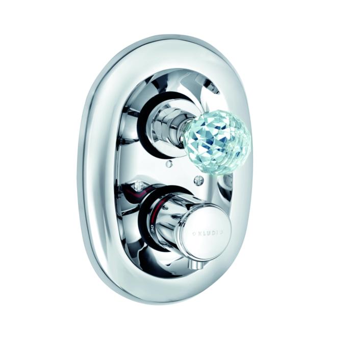 Kludi 1926 Fertigmontageset 5172005G5 Unterputz-Thermostat, Kristallgriff, Absperrventil, chrom