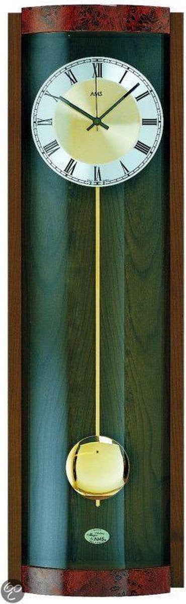 AMS 5087/1 Analoge Klok van Hout - Bruin - 21 x 71 cm