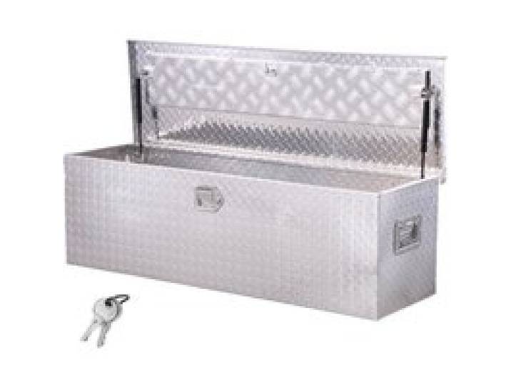 VEVOR Werkzeugkasten aus Aluminium für die Ladefläche mit seitlichem Griff & Schlossschlüsseln, Aufbewahrungs-Werkzeugkiste für Anhänger Pickup Wohnmobil (1244,6 x 381 x 381 mm) Silber