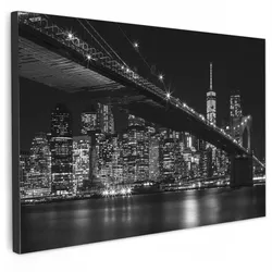LEINWANDBILD New York - Brooklyn - Brücke Gemälde 60x40 cm