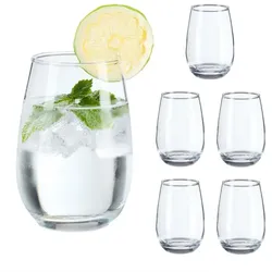Relaxdays Trinkgläser 6er Set Transparent