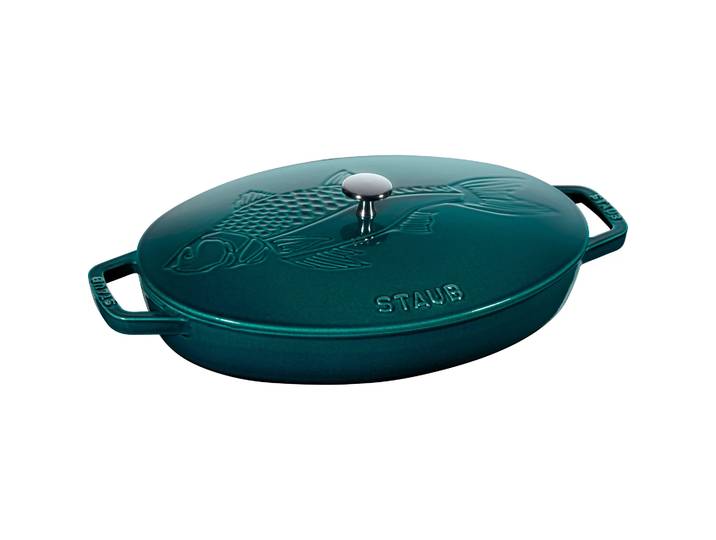 STAUB Faitout ovale La Mer, trois couches d émail 32 cm'