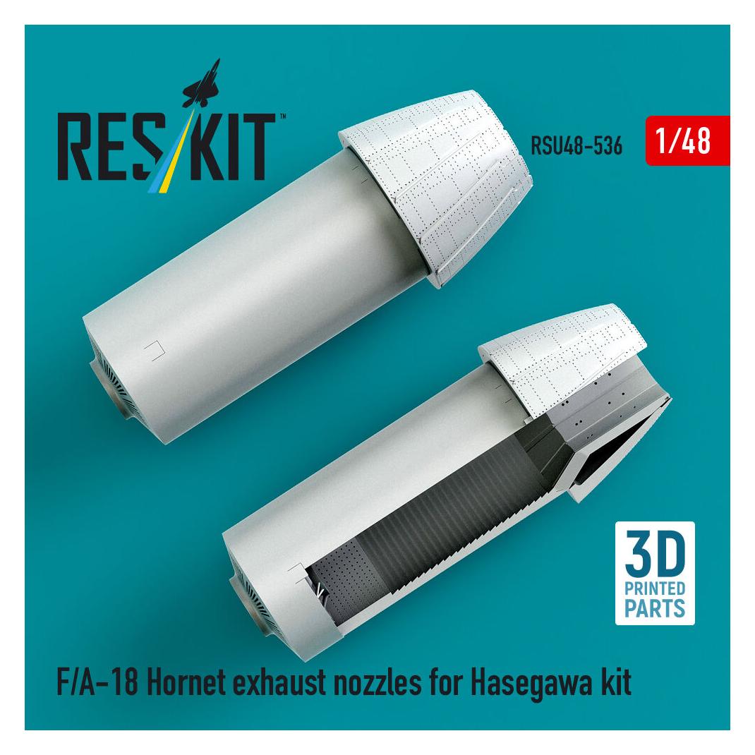 ResKit F/A-18 Hornet exhaust nozzles for Hasegawa kit (3D Printed) (RSU48-0536)