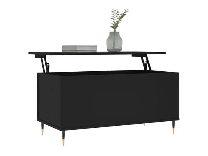 {Noir}Table moderne - Table basse salon - Noir 90x44 5x45 cm Bois d'ingénierie - Cadre robuste_13246