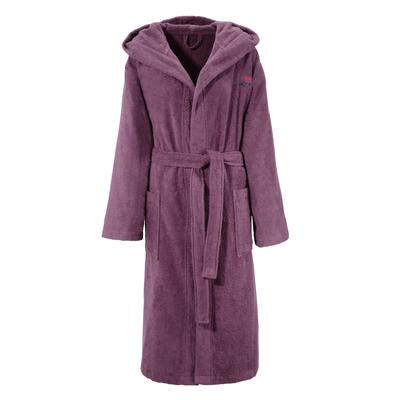 Unisex-Bademantel KANGAROOS "Cassidy, für Damen & Herren, Standardlänge & Überlänge" Gr. M, lila (mauve), L:120cm, Walkfrottee, Hausmäntel, mit Taschen, Männer und Frauen, Baumwolle, Reise, Hotel, Sauna, S-3XL, Topseller