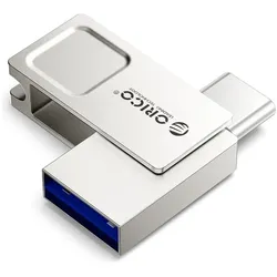 Orico Pendrive U301 256 GB USB-A USB-C USB 3.2 Gen 1 - srebrny (256 GB, USB-A, USB-C), USB Stick, Grau, Silber