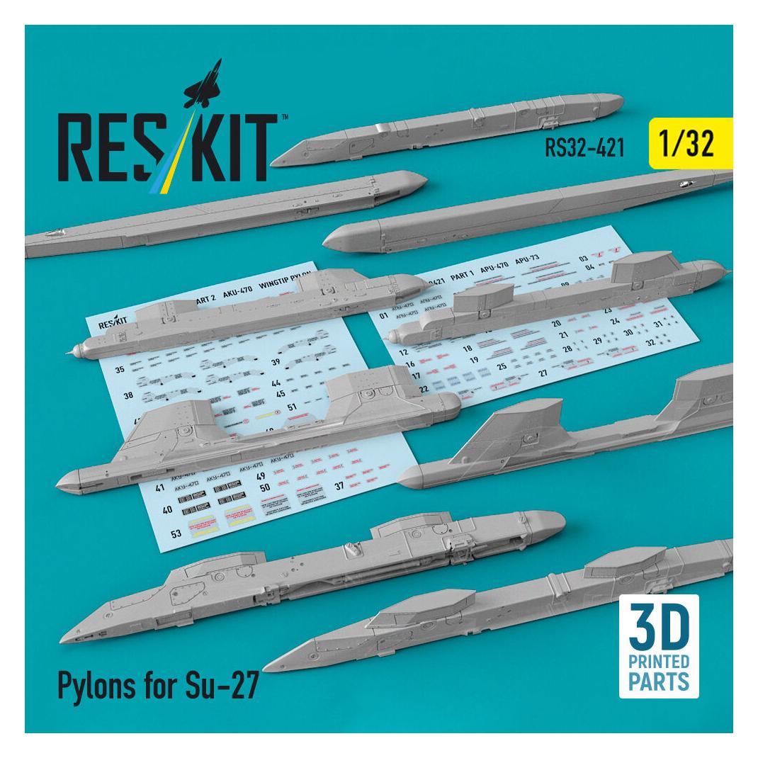ResKit Pylons for Su-27 (3D Printed) (RS32-0421)