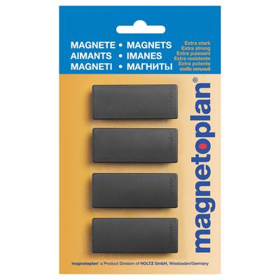 magnetoplan Discofix Block2 geblistert schwarz, 54x19x8mm 4St