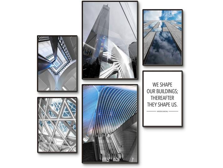 Wandbild GOODPRODUCT Urban Cityscapes , farbe bild(er): blau, B:42cm H:29,7cm T:0,1cm, Papier, Bilder, Wandbild, als Poster oder Leinwandbilder Set