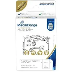 MediaRange Kunststoff-Schriftbandkassette, für/ersetzt Brother TZ-241/TZe-241, permanent haftend, 18mm, 8m, laminiert, schwarz auf weiß