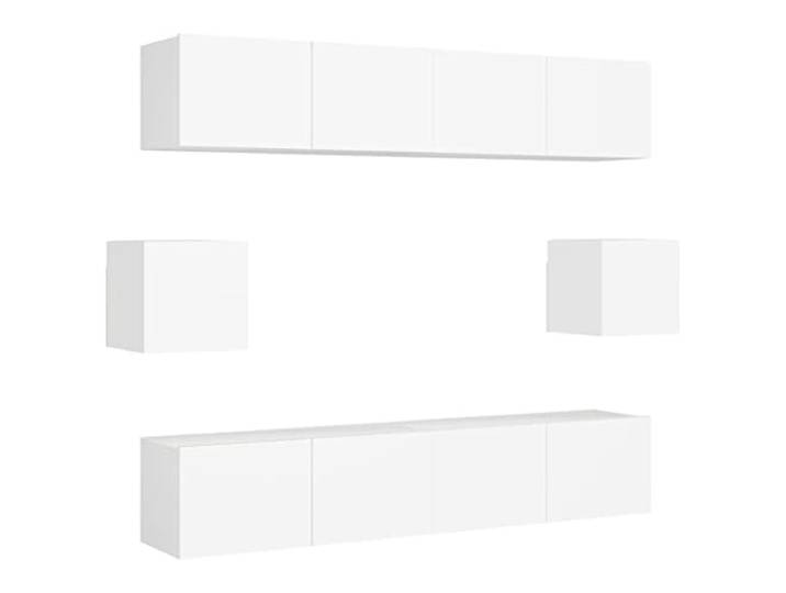 GKHPYURE TV-Möbel-Set, 6-teilig, weiß, Holz, mehrschichtig 4 x 80 x 30 x 30 cm, 2 x 30,5 x 30 cm, Wandbefestigung, einfache Reinigung