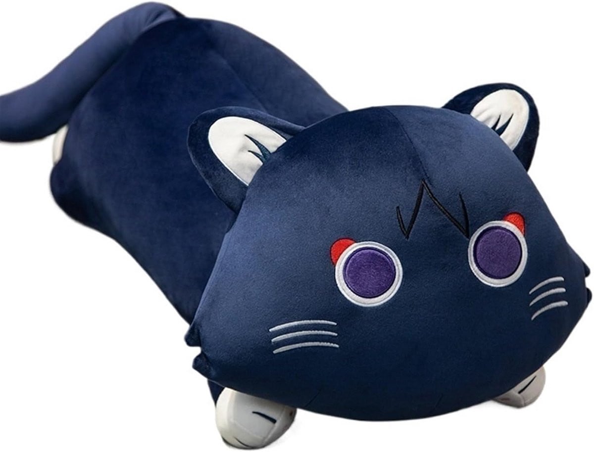 Genshin Scaramouche Kattenpluchen Kussen - 70 cm - Zacht Polyester Decoratie Element