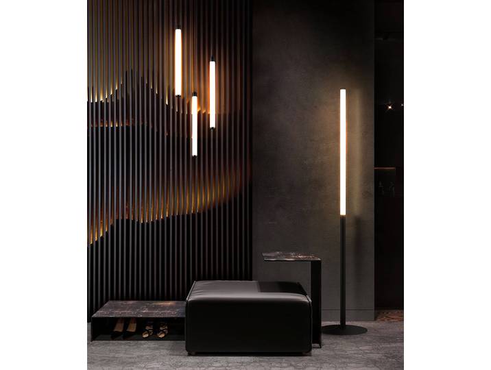 LED-Stehleuchte Ray Ø 3cm Schwarz/Weiß Mischmetall / Kunststoff LED LED-Platine