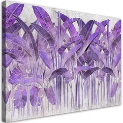 WANDBILD lila bananenblätter