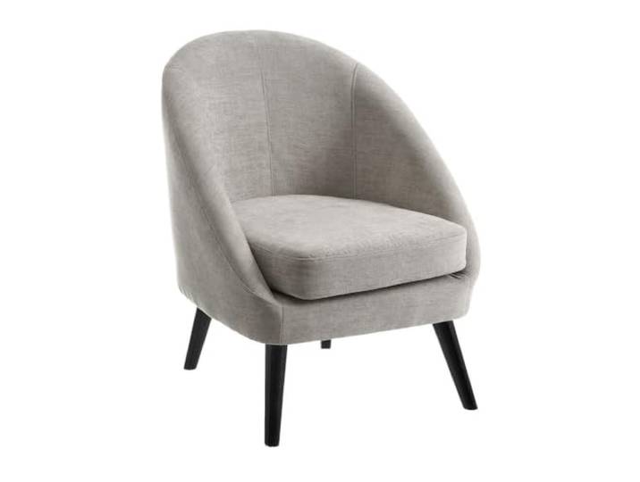 DRW Sessel aus Polyester und Holz in Hellgrau und Schwarz