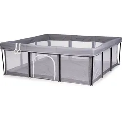 Chipolino Laufstall Easy 180 x 180 cm Tasche, 2 Ringe, faltbar, Schlupfloch grau