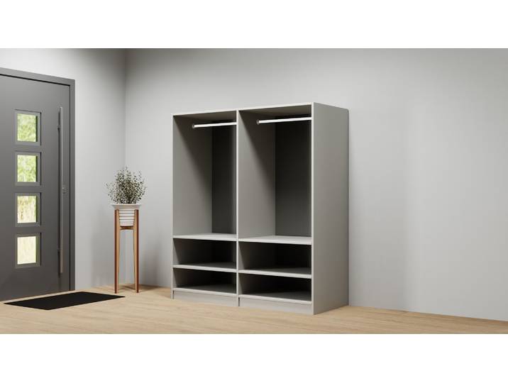 Offener Kleiderschrank mit Kleiderstangen Premium Dekore Grau