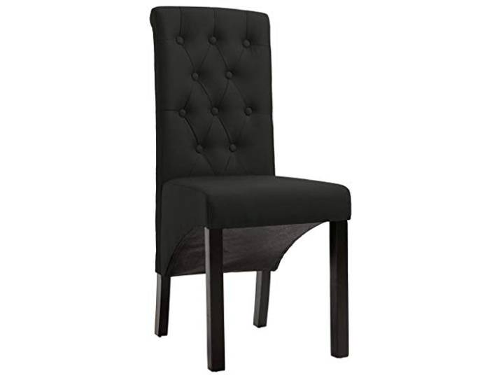 KGHERMDF Esszimmerstühle 4 STK. Schwarz Stoff Mit Holzbeinen, Polsterung, Ergonomisch, Belastbar bis 110 kg, Einfache Montage