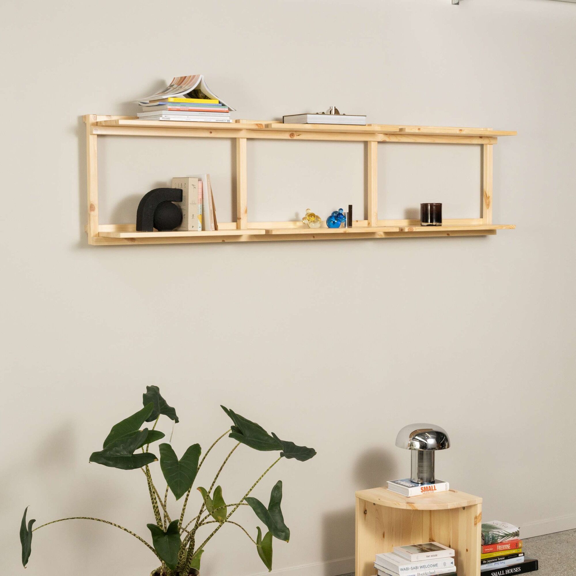 Wandregal KARUP DESIGN "Groove Shelving Wide, Wandregal, Aufbewahrung, Deko, Platzsparend", beige (natur), B:66cm H:127cm T:25,5cm, Massivholz, Regale, Wandregal, inkl. 6 Abnehmbare Regalböden aus FSC-zertifiziertem Massivholz natur B/H/T: 66cm x 127cm x 
