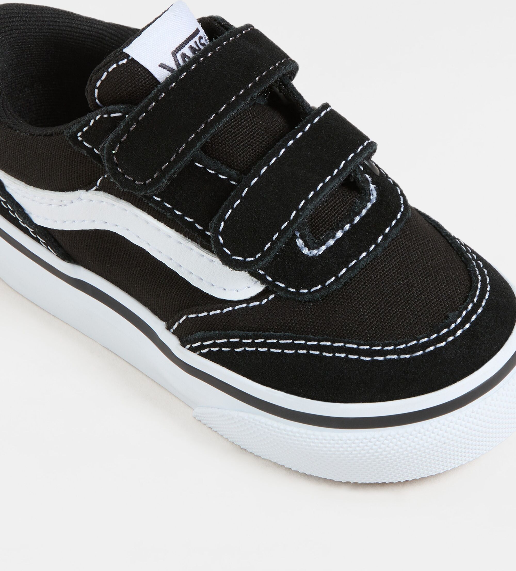 Sneaker VANS "Brooklyn LS V", Jungen, Gr. 26,5, schwarz-weiss (ba2, suede, canvas schwarz, weiß), Leder, Schuhe Sneaker ba2, suede, canvas schwarz, weiß 26,5