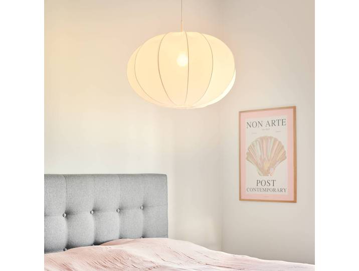 Nordlux Hängelampe Aeron, dimmbar, weiß / opal, für Schlafzimmer, Textil / Stoff / Seide, Pendelleuchte