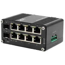 Exsys Web-Managed Mini Switch 8x 1 Gbit/s + 2x SFP (10 Ports), Netzwerk Switch, Schwarz