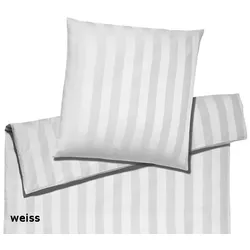 Elegante Bettwäsche Noblesse  135x200 cm + 40x80 cm	weiss