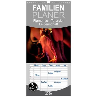 Familienplaner 2026 - Flamenco - Tanz der Leidenschaft mit 5 Spalten (Wandkalender, 21 x 45 cm) CALVENDO