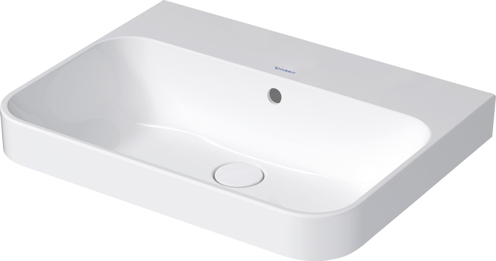 Duravit Happy D.2 Plus wastafel met overloop, wit, Breedte: 60 cm