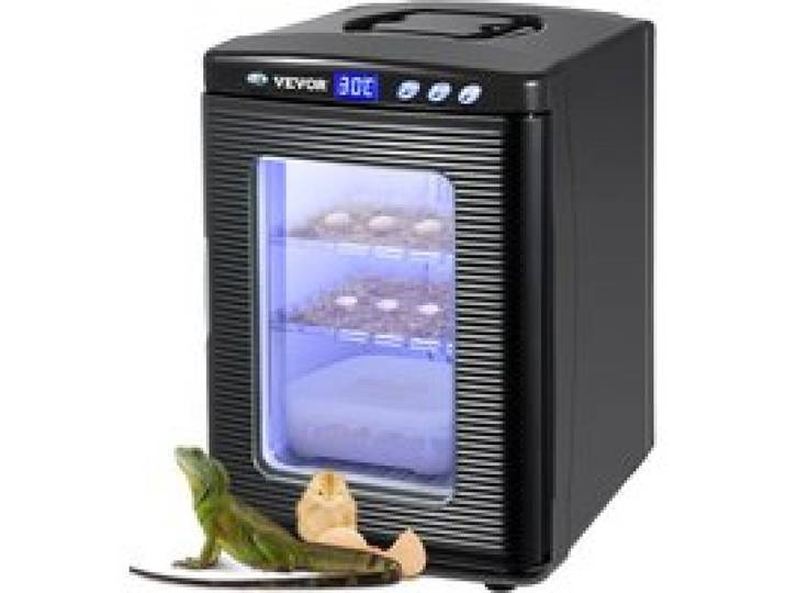 VEVOR Reptilien Inkubator Brutapparat Terraristik Brutkasten 33x38x48 cm, Eierbrutmaschine für Reptilien Geflügel 5-42 ℃ Temperaturkontrolle 25 L Fassungsvermögen LED-Anzeige & -Taste 2 Einlegeböden