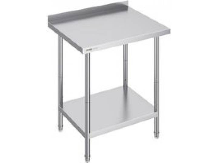 VEVOR Table de Travail en Acier Inoxydable 76,2x61x91,4 cm, Table de Préparation des Aliments Durable, Hauteur Réglable, Meuble de Rangement des Aliments, pour Cuisine Restaurant Bar Hôtel Maison