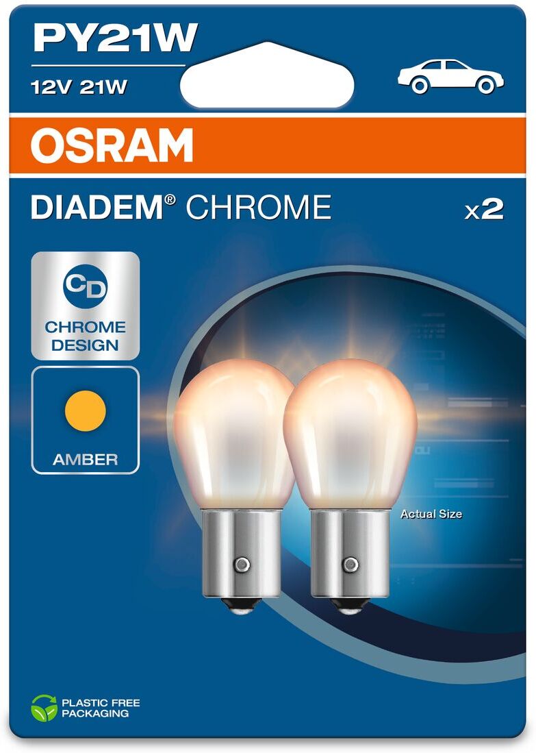 Osram Glühlampe, Bremsleuchte Diadem® Chrome Py21w Doppelblister 7507dc2bl