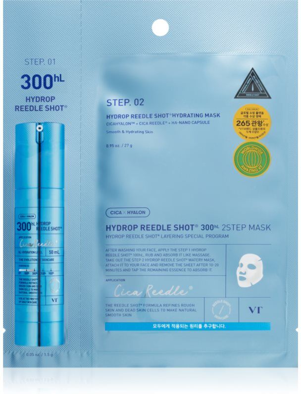 VT Cosmetics Hydrop Reedle Shot 300hL intense hydrating mask for two-phase skin treatment 28.5 g