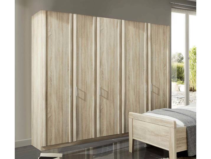 Kleiderschrank WIEMANN Meran , beige (eiche, sägerau), B:246,3cm H:196cm T:58cm, Holzwerkstoff, Schränke, Kleiderschrank