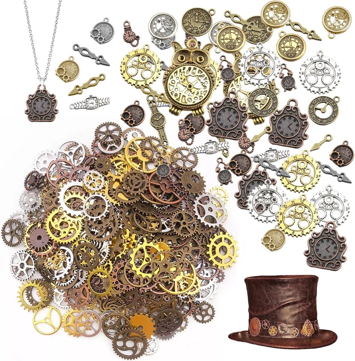 Steampunk decoratie accessoires met vintage tandwielen van metaal voor DIY-projecten