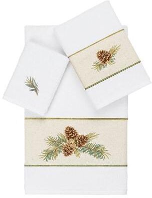 Linum Home Textiles Llc Pierre Bath Towel Set Bath Hand Wash, Bath Hand Wash, White