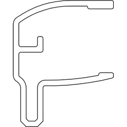 HSK Ersatzteile Magnetaufnahmeprofil verkürzte Seitenwand, Edelstahllook, E100235-90 E100235-90