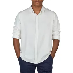 riverso Leinenhemd Herren Langarm Regular Fit RIVFabrizio - White - 3XL