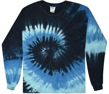 Tie-Dye CD2000 Long Sleeve Tie Dye Top in Blue Ocean size 3XL   Cotton 2000, T2000