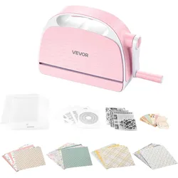 VEVOR Manuelle Stanz- & Prägemaschine, 152 mm, Tragbares Stanzmaschinen-Set mit Stanzformen, Prägefoldern, Papierbögen, Schneideplatten, für Scrapbooking, Kartenherstellung & Bastelarbeiten