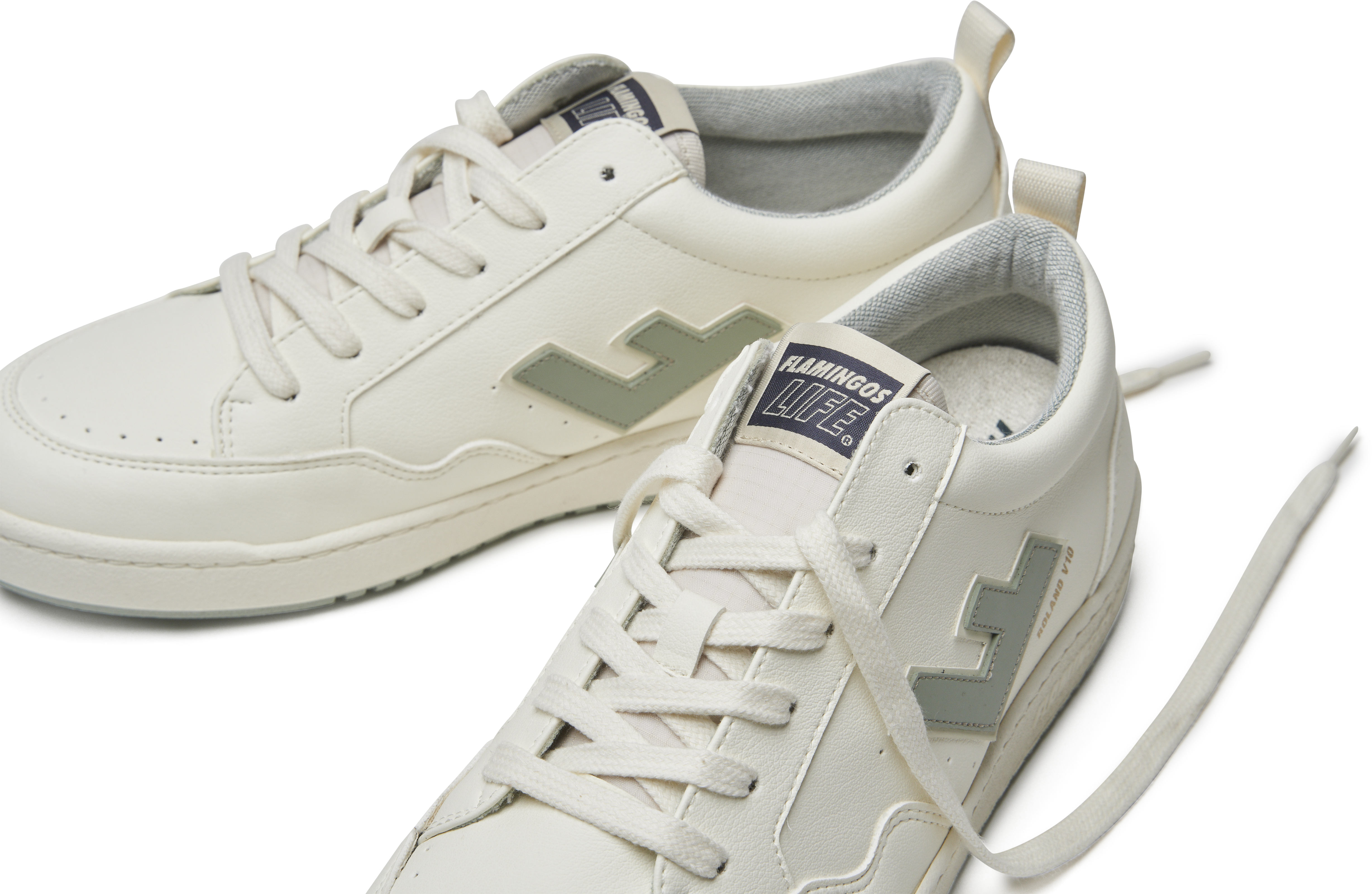 Sneaker FLAMINGOS LIFE "ROLAND V.10", Damen, Gr. 37, weiss (pearl laurel), Synthetik, Textil, Schuhe Sneaker, veganer Sneaker, Obermaterial aus 70% Maisresten pearl laurel 37