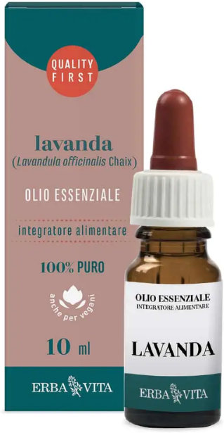 Erba Vita Olio Essenziale di Lavanda, Rilassante per Stress e Ansia, 10ml