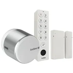 Tedee, Zutrittskontrolle, Set GO 2 Alu Keypad und Türsensor (Elektronische Zahlenkombination, Fingerabdruck, Smartphone)