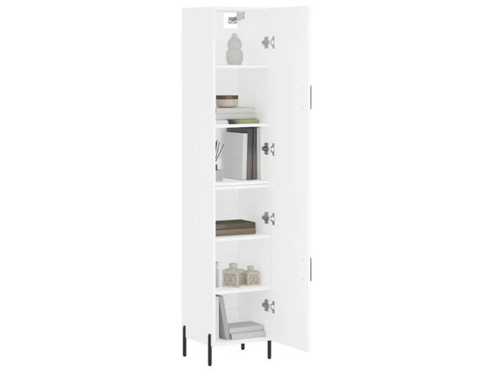 BEL-ACHAT* Buffe haut - Capacité généreuse - Cabinet Vaisselier Blanc 34 5x34x180 cm - Bois d'ingénierie Prom51212253