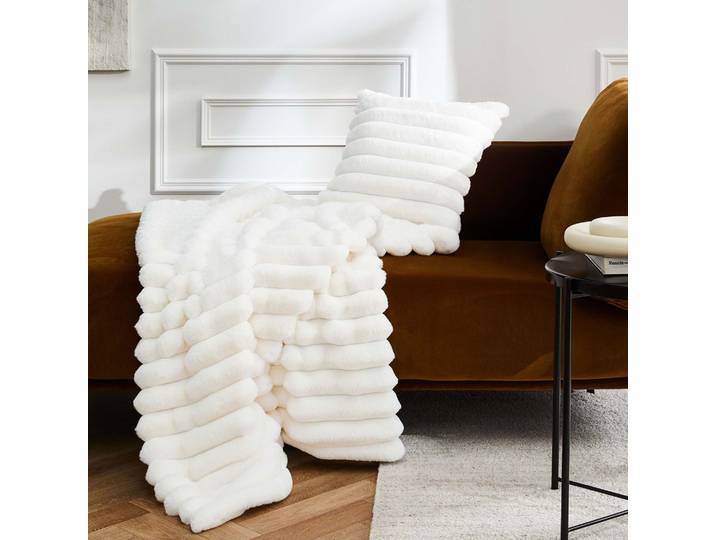 Plaid fourrure chaud naturel 180x220 Boudoir