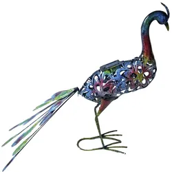 Solarleuchte Pfau Solarlampen für Außen Deko Figuren Gartendekoration Solar, mehrfarbig, 1x LED AKKU, H 61,5 cm, Garten