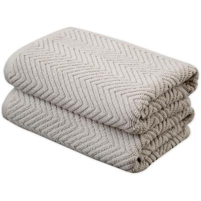Badetücher FRAMSOHN FROTTIER "Ocean Bio Duschtücher", bunt (beige, hellbraun, grau), B:75cm L:150cm, Frottier, Obermaterial: 100% Baumwolle, Handtücher, hergestellt in Österreich, mit Kordel, gedrehter Bauschzwirn