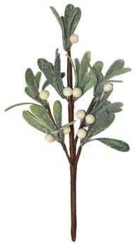Worth Imports "12"" Artificial Christmas Mistletoe White Berry and Leaf Pick, Set of 6 - 12"