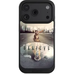 Nivocase Hülle für Apple iPhone 18 Pro Handyhülle NIVOcore Case Schwarz Motivation Tiere Tiger (Apple iPhone 18 Pro), Smartphone Hülle, Schwarz