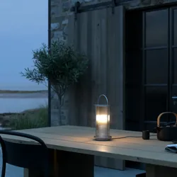 Nordlux Linton elegante Tischlampe Verzinkt Spritzwasser geschützt großflächige Lichtquelle